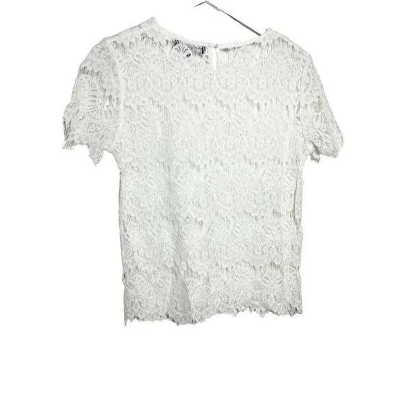 Generation Love Rebecca white  Lace Top  Womens size Medium short sleeves - Picture 3 of 7